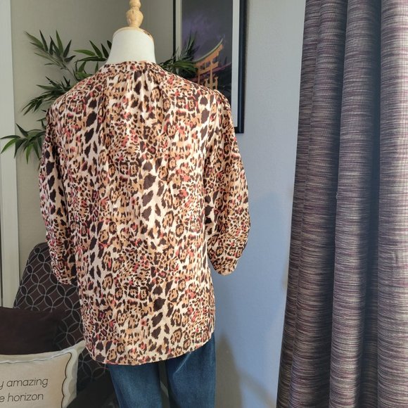 Gibson Latimer Animal Print Blouse - Size XL - Picture 3 of 11